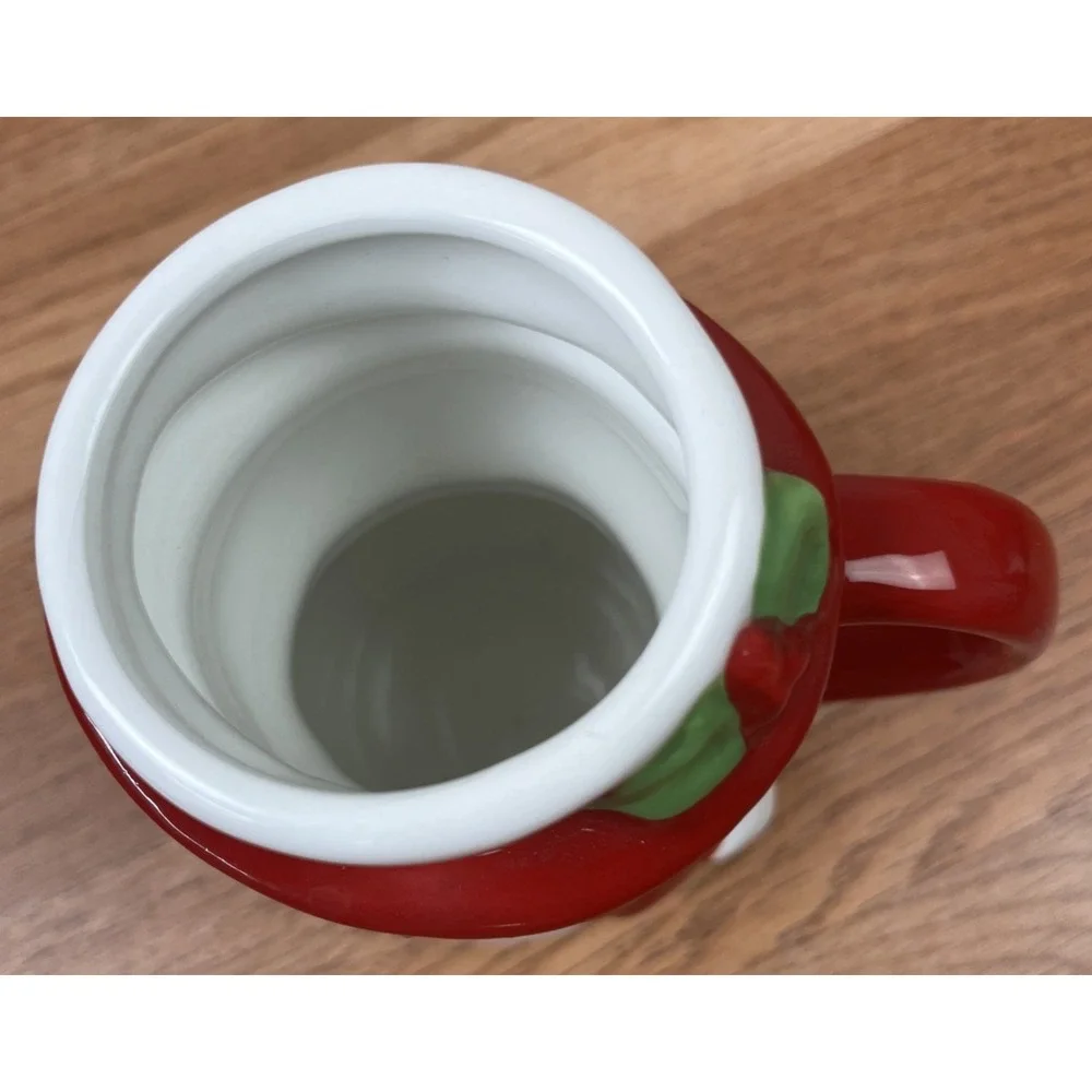 Pottery Barn Set of 2 Christmas Mugs Reindeer & Snowman Vintage Style